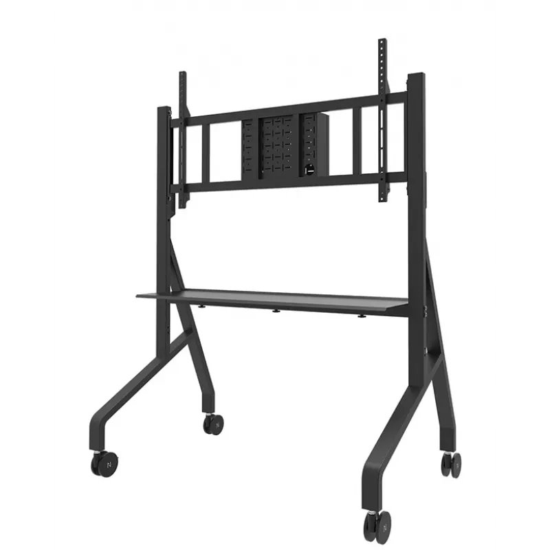 Neomounts MOVE Go XL FL50-575BL1 carro para TV 65-110 pulgadas, máx. 125 kg, altura regulable 129-139 cm, VESA 100x100-1100x600, bloqueable, certificado TÜV, negro