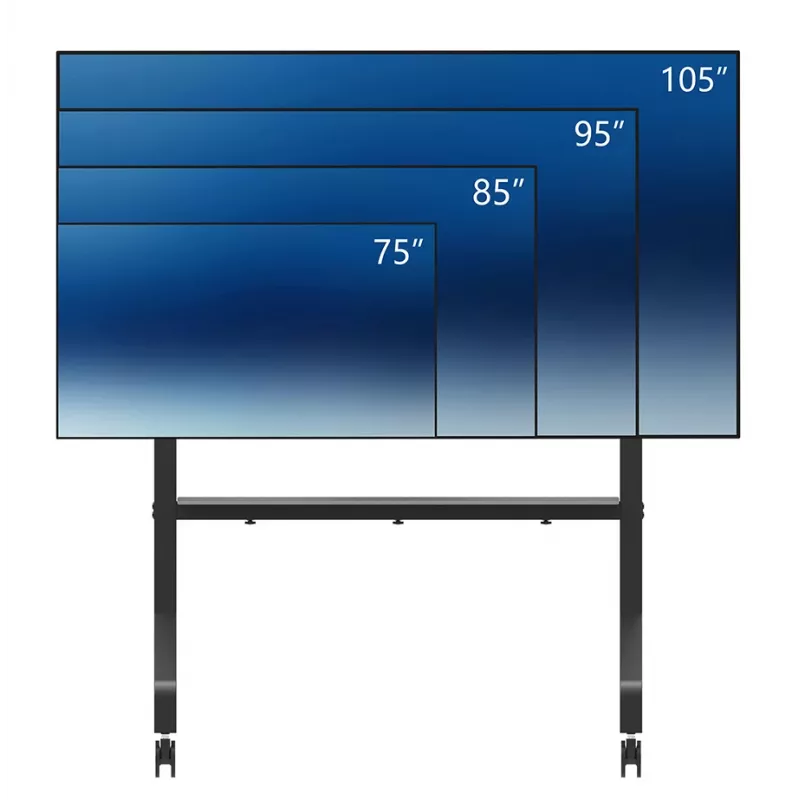 Neomounts MOVE Go XL FL50-575BL1 carro para TV 65-110 pulgadas, máx. 125 kg, altura regulable 129-139 cm, VESA 100x100-1100x600, bloqueable, certificado TÜV, negro