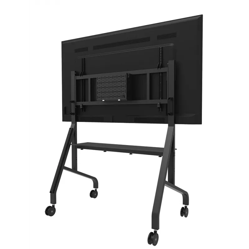 Neomounts MOVE Go XL FL50-575BL1 carro para TV 65-110 pulgadas, máx. 125 kg, altura regulable 129-139 cm, VESA 100x100-1100x600, bloqueable, certificado TÜV, negro