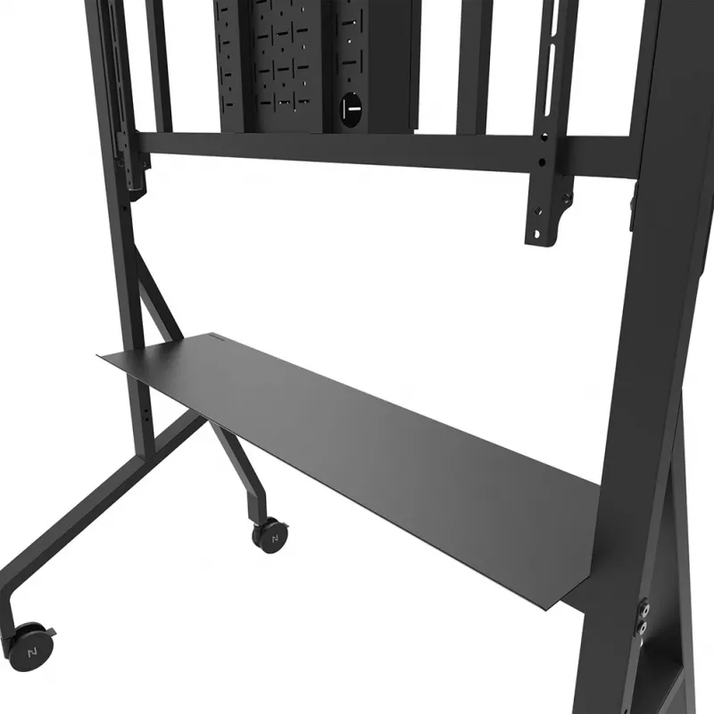 Neomounts MOVE Go XL FL50-575BL1 carro para TV 65-110 pulgadas, máx. 125 kg, altura regulable 129-139 cm, VESA 100x100-1100x600, bloqueable, certificado TÜV, negro