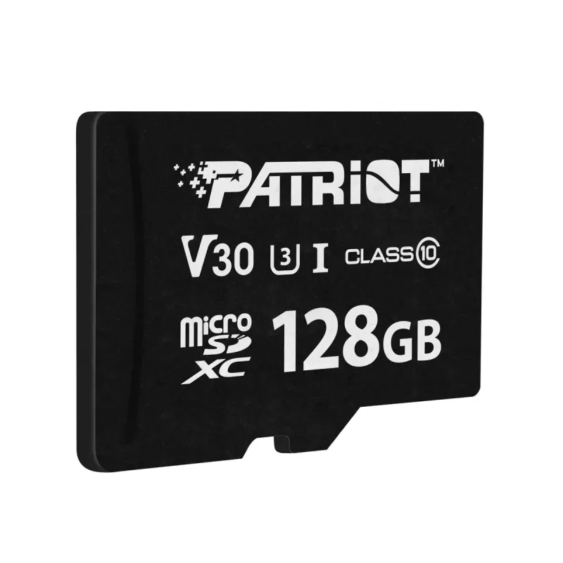 Tarjeta de memoria microSDXC PATRIOT VX Series 128GB UHS-I U3 V30 Class 10 — lectura 90 MB/s, escritura 80 MB/s
