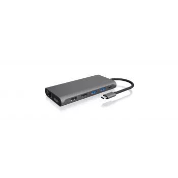 ICY BOX IB-DK4050-CPD con cable USB 3.2 Gen 1 (3.1 Gen 1) Type-C antracita
