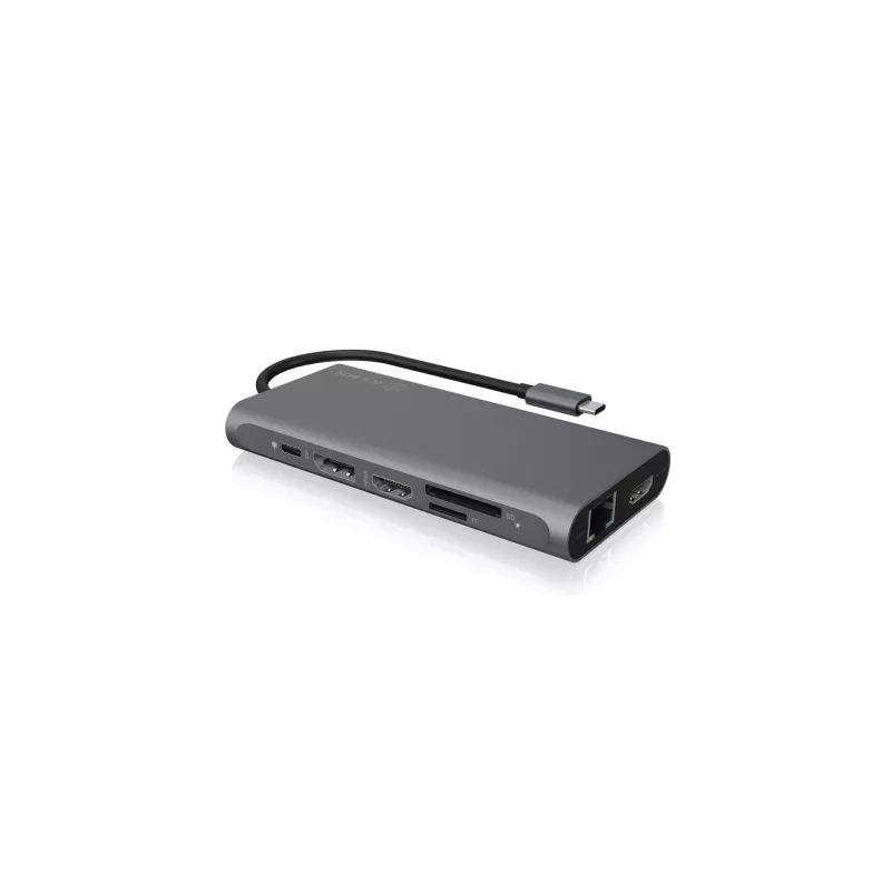 ICY BOX IB-DK4050-CPD con cable USB 3.2 Gen 1 (3.1 Gen 1) Type-C antracita