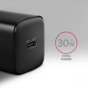Cargador de pared Axagon ACU-PD30 PD3.0 y QC4+ 1x salida 30W, interior, AC, negro