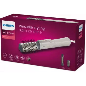 Philips serie 7000 BHA710/00 Air styler, cepillo de aire caliente, Warm, plateado, 1,8 m, 1000 W, AC
