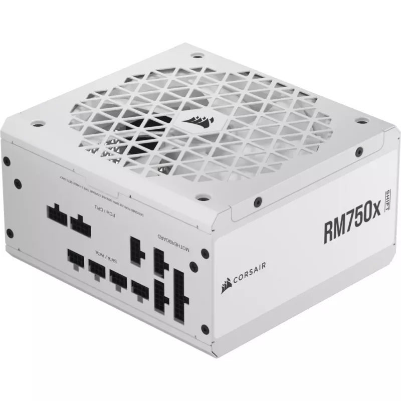 Fuente de alimentación CORSAIR - Rm750x Shift 80 Plus Gold totalmente modular ATX - blanca