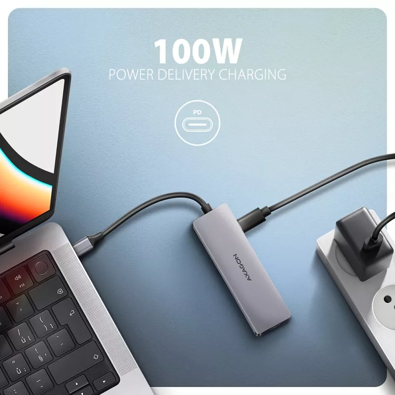 Axagon HMC-5H60 Hub USB 5Gbps, 2x USB-A, 1x USB-C, HDMI 4k/60Hz, PD 100W, cable USB-C