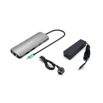 i-tec Metal USB-C Nano Estación de acoplamiento 2x Display con PD 100 W + cargador 100W