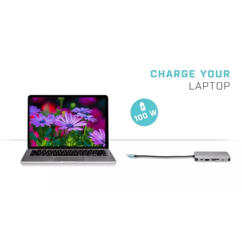 i-tec Metal USB-C Nano Dock HDMI/VGA con LAN + cargador 100 W