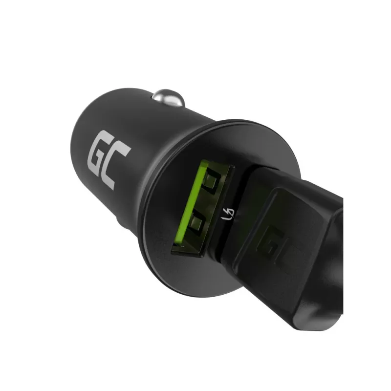 Green Cell GC PowerRide Nano36 CADM-GC-36AA cargador de coche 36 W 6 A, 2 × USB-A, carga rápida Ultra Charge, 12/24 V, negro