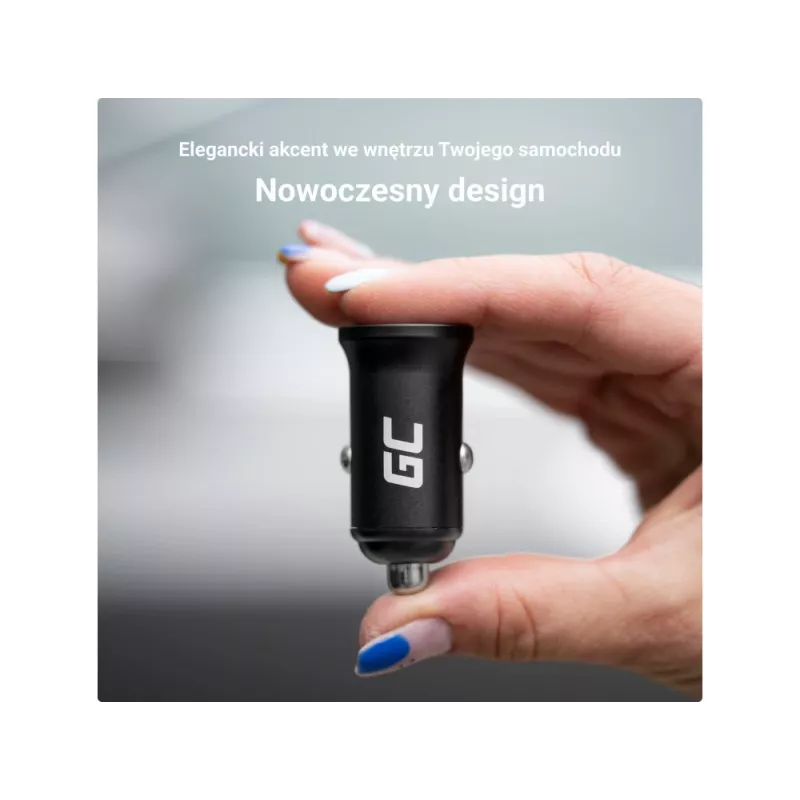 Green Cell GC PowerRide Nano36 CADM-GC-36AA cargador de coche 36 W 6 A, 2 × USB-A, carga rápida Ultra Charge, 12/24 V, negro
