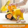Rubble & Crew, Bark Yard Deluxe Bulldozer vehículo de construcción de juguete con luces, sonidos y figura de acción Rubble, juguete para niños y niñas a partir de 3 años