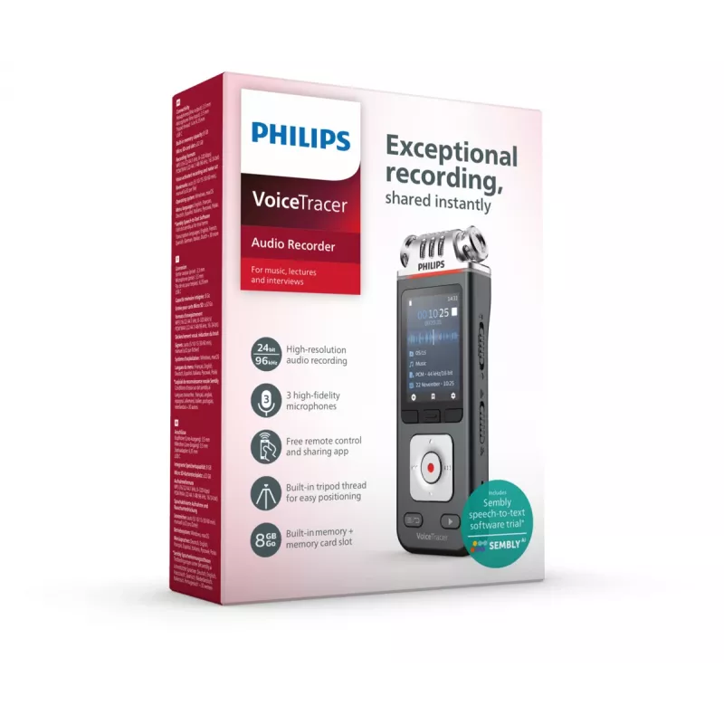 Philips VoiceTracer Negro, Gris
