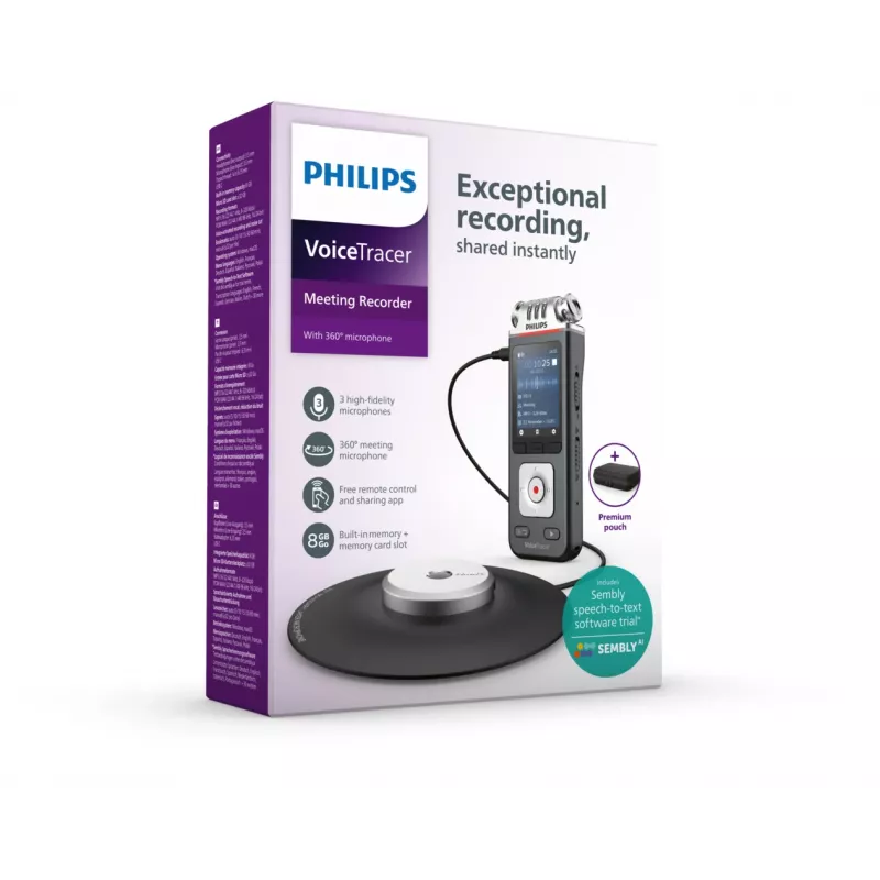 Philips VoiceTracer Negro, Gris