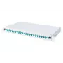 Caja de empalme de fibra óptica DIGITUS con tapa deslizante, 1U, equipada con 24x LC dúplex, incl. racor M 25, cassette de empalme OM3 pigtails de colores, adaptador