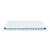 Caja de empalme de fibra óptica DIGITUS con tapa deslizante, 1U, equipada con 24x LC dúplex, incl. racor M 25, cassette de empalme OM3 pigtails de colores, adaptador