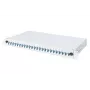 Caja de empalme deslizante de fibra óptica DIGITUS, 1U, equipada con 24x LC dúplex, incl. tornillo M25, cassette de empalme monomodo OS2, pigtails de colores