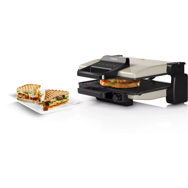 Bosch TCG3302 grill de contacto, 2000 W, plateado