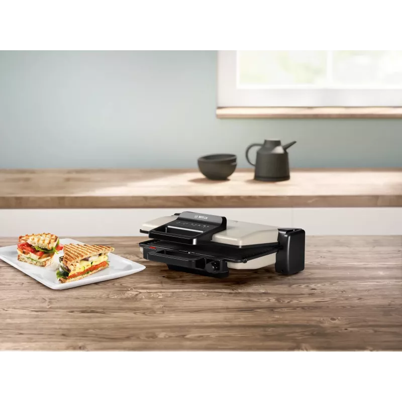 Bosch TCG3302 grill de contacto, 2000 W, plateado