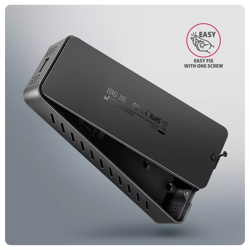 Axagon EEM2-20G USB-C 20Gbps - Caja blindada para SSD M.2 NVMe
