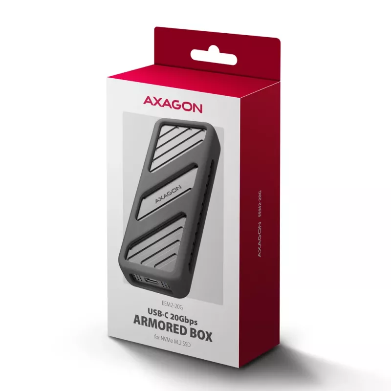 Axagon EEM2-20G USB-C 20Gbps - Caja blindada para SSD M.2 NVMe