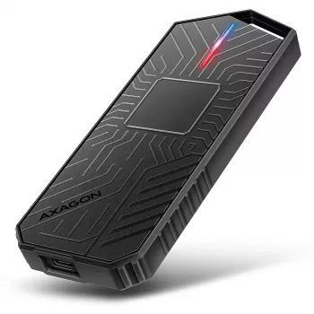 Axagon EEM2-GAM carcasa externa USB-C 10Gbps de metal para SSD M.2 NVMe y SATA. Sin tornillos