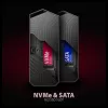 Axagon EEM2-GAM carcasa externa USB-C 10Gbps de metal para SSD M.2 NVMe y SATA. Sin tornillos