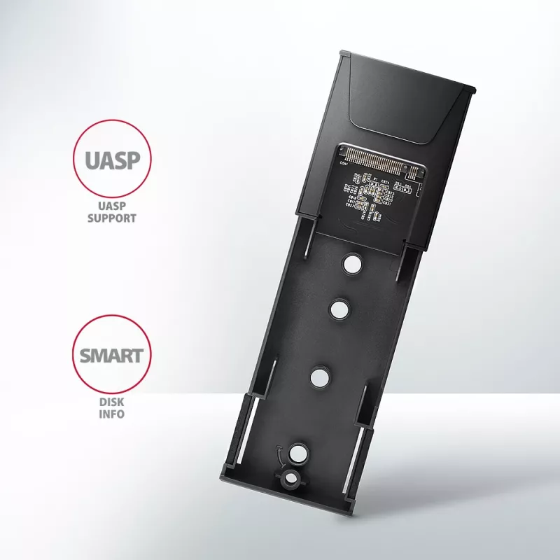 Axagon EEM2-GTS2 carcasa externa USB-C 10Gbit/s de metal para SSD M.2 NVMe y SATA. Sin tornillos