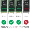 Axagon EEM2-GTS2 carcasa externa USB-C 10Gbit/s de metal para SSD M.2 NVMe y SATA. Sin tornillos