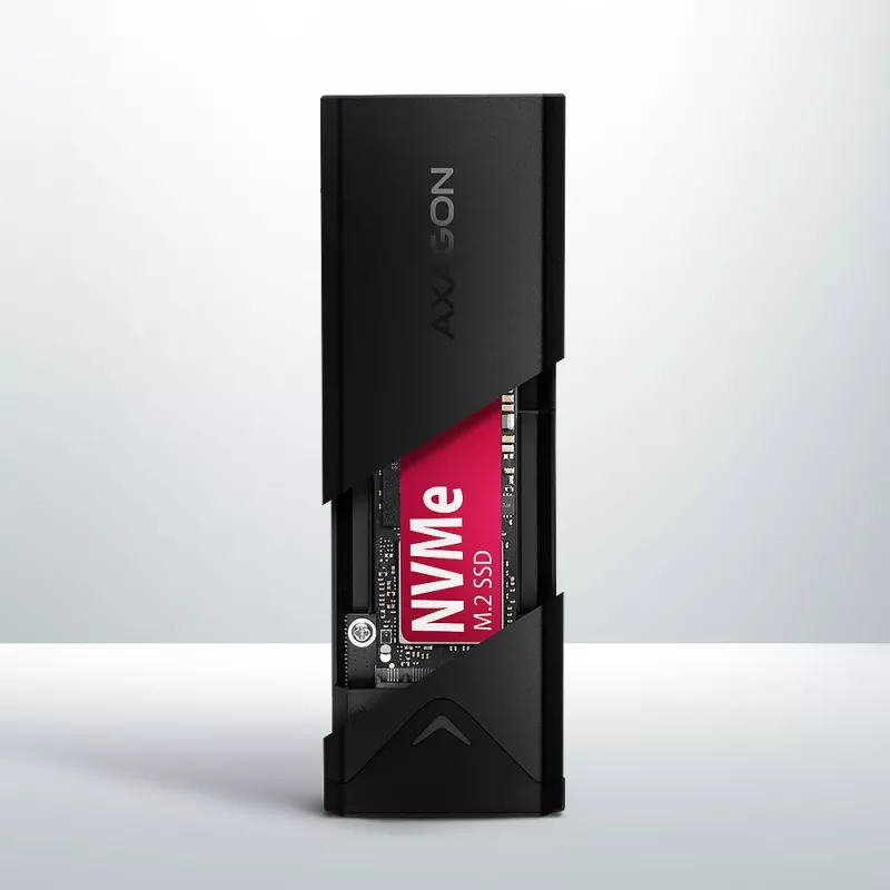 Axagon EEM2-UB2 carcasa externa USB-C 10Gbps de metal para SSD M.2 NVMe. Negro