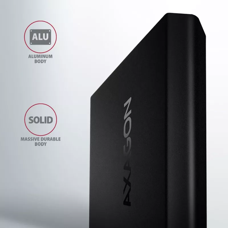Axagon EEM2-UB2 carcasa externa USB-C 10Gbps de metal para SSD M.2 NVMe. Negro