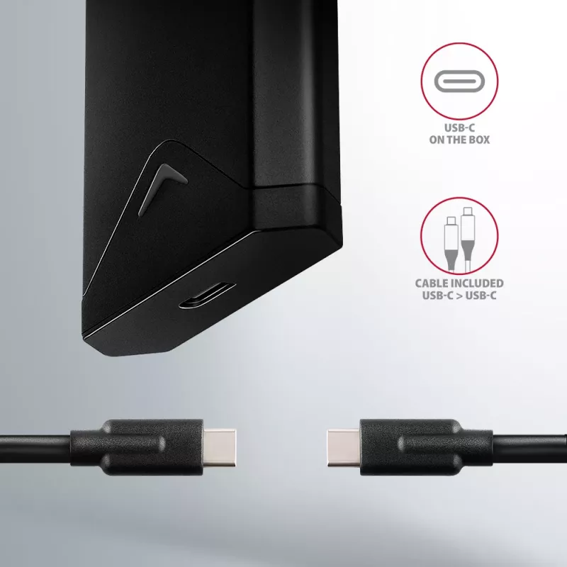 Axagon EEM2-UB2 carcasa externa USB-C 10Gbps de metal para SSD M.2 NVMe. Negro