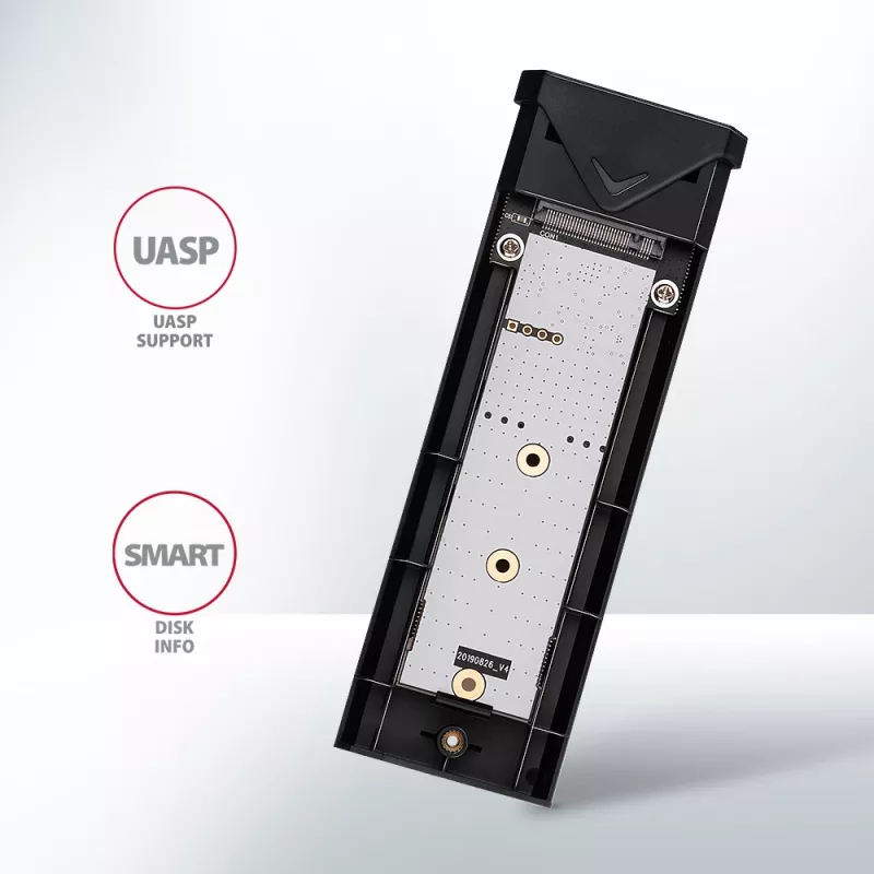 Axagon EEM2-UB2 carcasa externa USB-C 10Gbps de metal para SSD M.2 NVMe. Negro