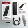 Axagon EEM2-UB2 carcasa externa USB-C 10Gbps de metal para SSD M.2 NVMe. Negro