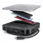 Axagon HMC-UFO Hub USB-C M.2 SATA/NVMe 1 Gbit/s Ethernet 384 kHz Audio USB 3.2 Gen 2 (3.1 Gen 2) Type-C con cable Negro
