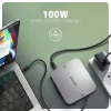 Axagon HMC-UFO Hub USB-C M.2 SATA/NVMe 1 Gbit/s Ethernet 384 kHz Audio USB 3.2 Gen 2 (3.1 Gen 2) Type-C con cable Negro