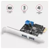 Axagon PCEU-232RS Controlador PCIe 2x ext. + 2x int. USB 5Gbps