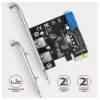 Axagon PCEU-232RS Controlador PCIe 2x ext. + 2x int. USB 5Gbps
