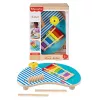 Fisher-Price Mesa de música de madera con instrumentos de percusión, 3 piezas de madera