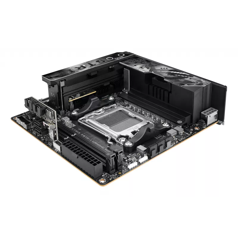 Placa base ASUS ROG STRIX X870-I GAMING WIFI mini ITX · AMD X870 · Socket AM5 · DDR5 · 2 DIMM · Wi-Fi 7 · Bluetooth 5.4