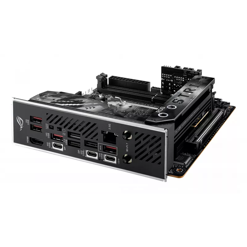 Placa base ASUS ROG STRIX X870-I GAMING WIFI mini ITX · AMD X870 · Socket AM5 · DDR5 · 2 DIMM · Wi-Fi 7 · Bluetooth 5.4