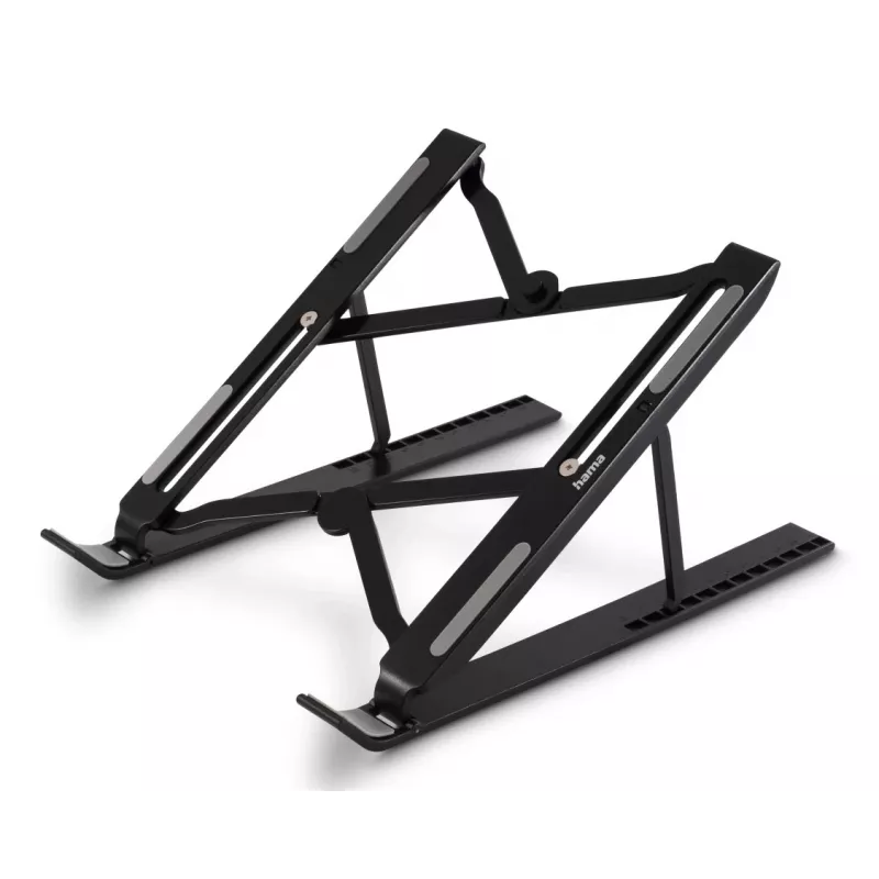 Hama Light soporte plegable para portátil, inclinación de 12 niveles, hasta 39,6 cm (15,6 pulgadas), negro