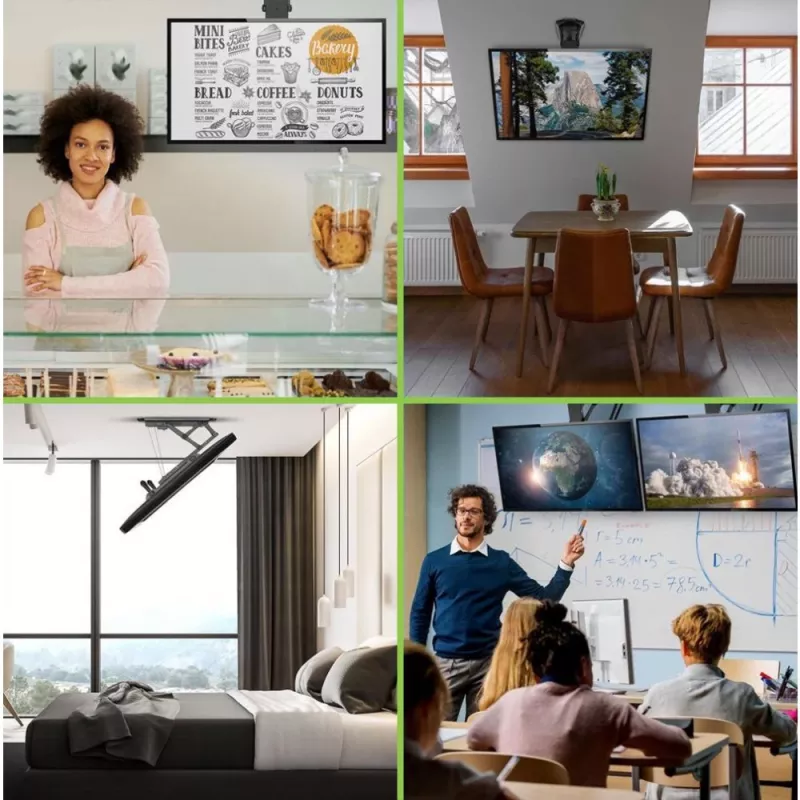 Soporte de techo motorizado orientable para TV Techly con integración Smart Home para televisores de 32 a 70 pulgadas