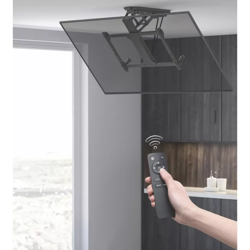Soporte de techo motorizado orientable para TV Techly con integración Smart Home para televisores de 32 a 70 pulgadas