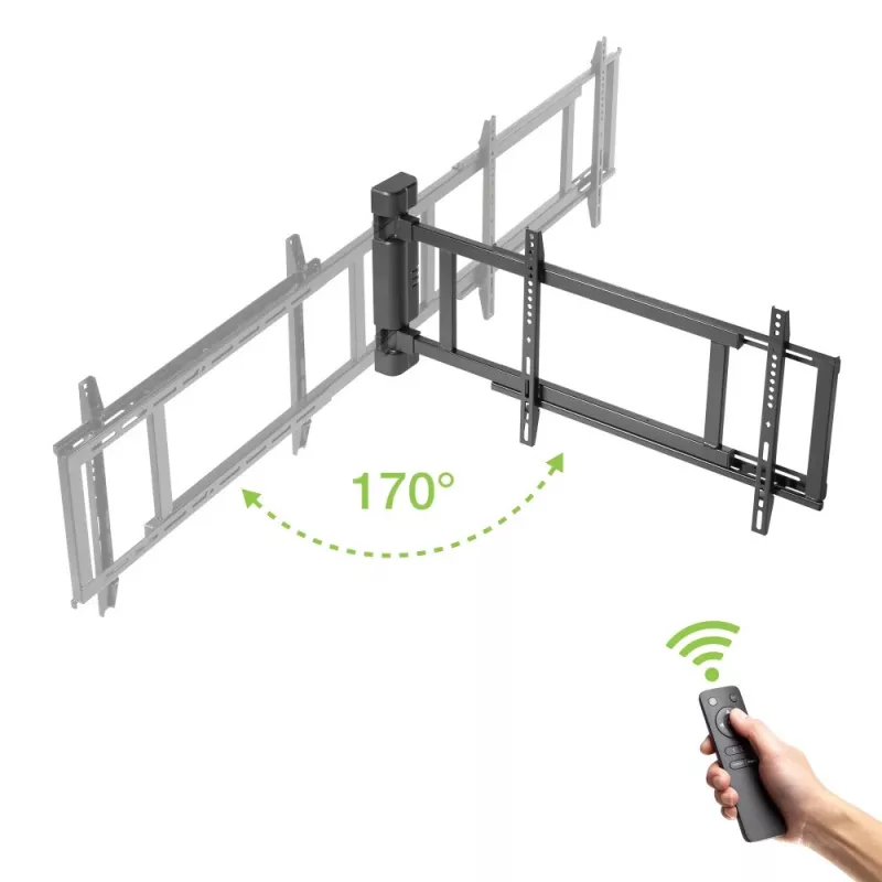 Soporte de pared para TV TECHLY 368697 para pantallas de 32–75 pulgadas, ajuste eléctrico, carga máx. 50 kg