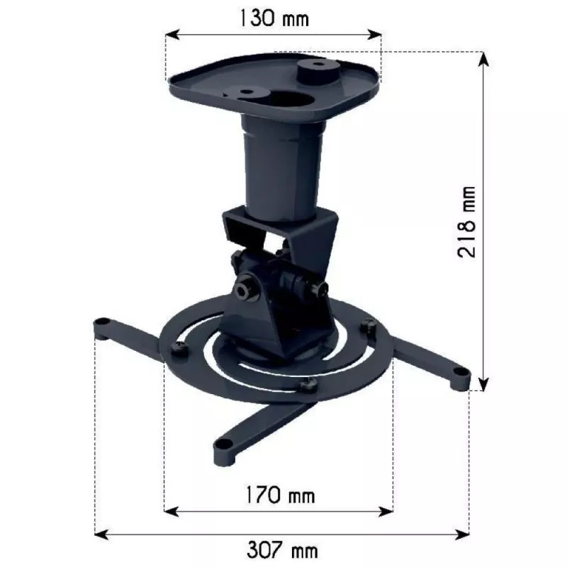 Soporte de techo universal para proyector Techly, negro ICA-PM 100BK