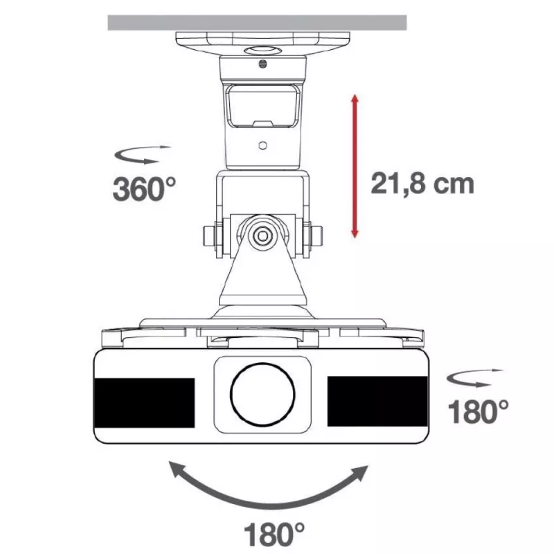 Soporte de techo universal para proyector Techly, negro ICA-PM 100BK