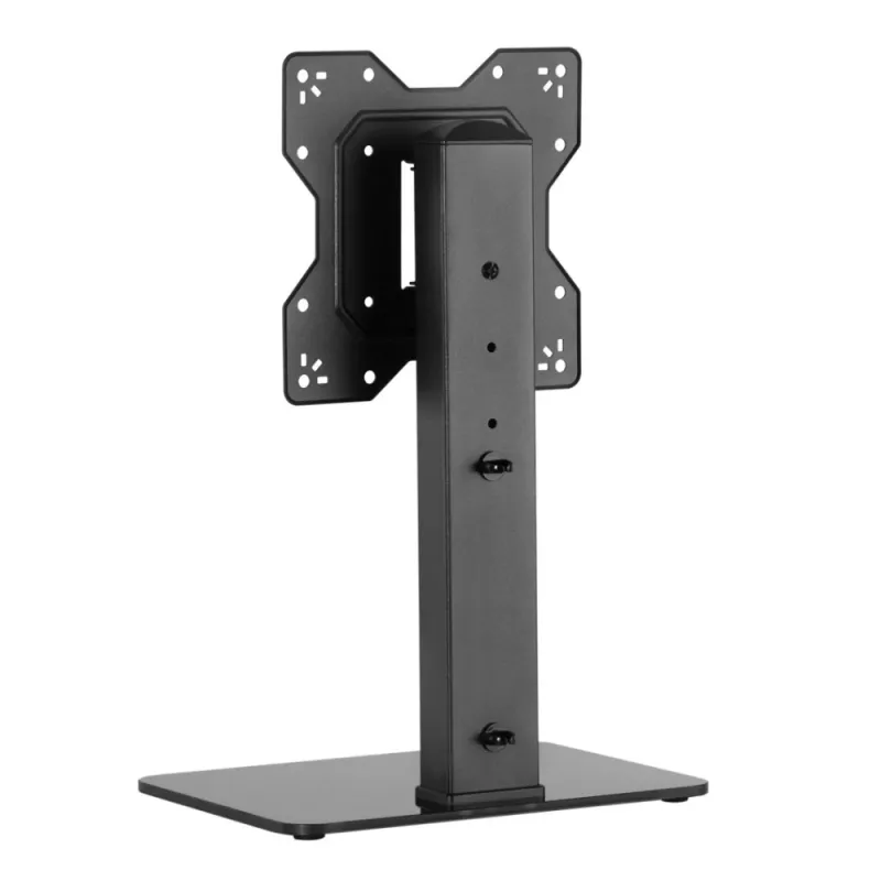 Techly ICA-LCD 323S soporte de escritorio para TV / monitor, 23–43 pulgadas (58,4–109,2 cm), 40 kg, giratorio, VESA 200x200, base de vidrio templado, negro