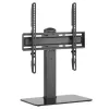 Techly ICA-LCD 323M soporte de escritorio para TV / monitor, 32–55 pulgadas (81,3–139,7 cm), 40 kg, giratorio, VESA 400x400, base de vidrio templado, negro