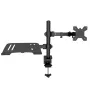 Techly ICA-LCD 174NB soporte de escritorio para monitor con bandeja para portátil, 13–32 pulgadas (33–81,3 cm), 8 kg, portátil 12–17 pulgadas, VESA 75x75 / 100x100, negro